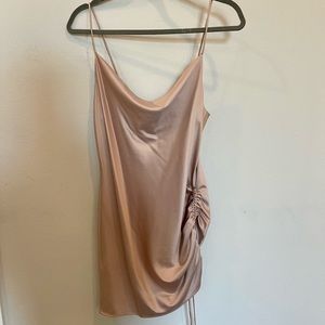 Champagne pink satin dress
